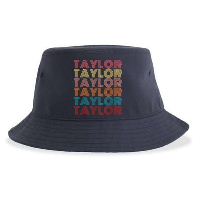 Retro Taylor First Name Personalized Taylor Sustainable Bucket Hat