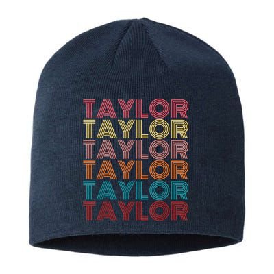 Retro Taylor First Name Personalized Taylor Sustainable Beanie