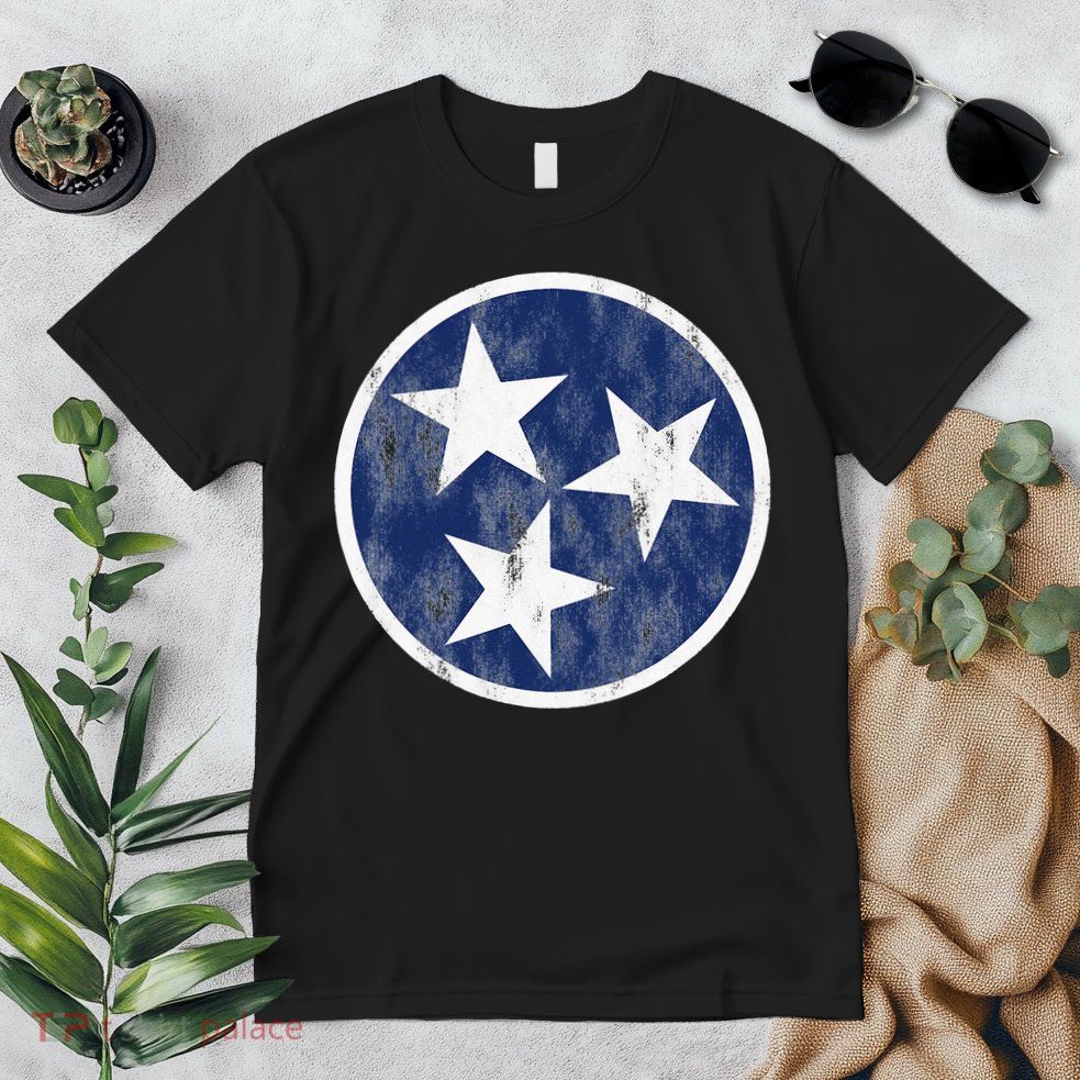 Retro Tennessee Flag Star Logo Volunteer State Nashville TN Premium T-Shirt