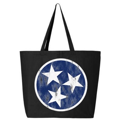 Retro Tennessee Flag Star Logo Volunteer State Nashville TN 25L Jumbo Tote