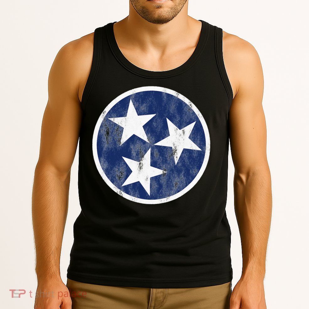 Retro Tennessee Flag Star Logo Volunteer State Nashville TN Tank Top