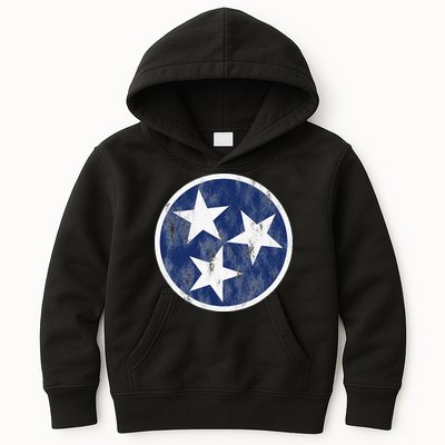 Retro Tennessee Flag Star Logo Volunteer State Nashville TN Kids Hoodie