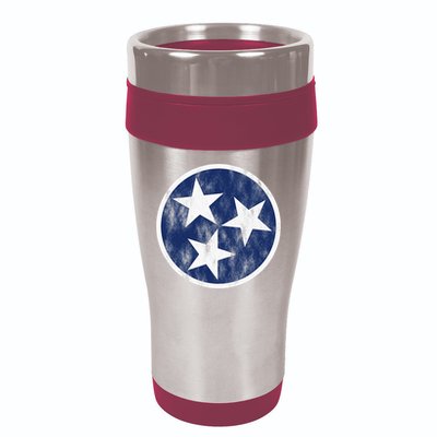 Retro Tennessee Flag Star Logo Volunteer State Nashville TN 16oz Travel Tumbler