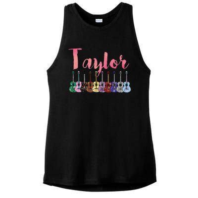 Retro Taylor First Name Personalized Groovy Birthday Ladies PosiCharge Tri-Blend Wicking Tank