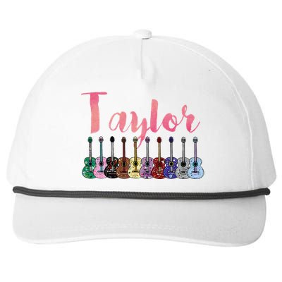 Retro Taylor First Name Personalized Groovy Birthday Snapback Five-Panel Rope Hat