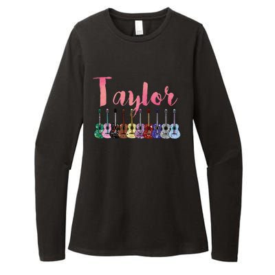 Retro Taylor First Name Personalized Groovy Birthday Womens CVC Long Sleeve Shirt