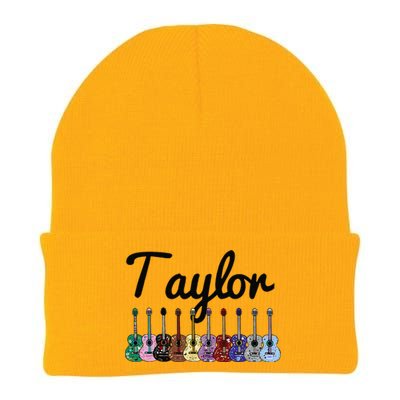 Retro Taylor First Name Personalized Groovy Birthday Knit Cap Winter Beanie