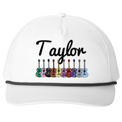 Retro Taylor First Name Personalized Groovy Birthday Snapback Five-Panel Rope Hat