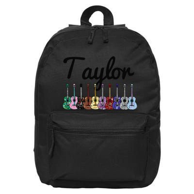 Retro Taylor First Name Personalized Groovy Birthday 16 in Basic Backpack