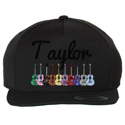 Retro Taylor First Name Personalized Groovy Birthday Wool Snapback Cap