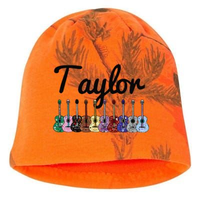 Retro Taylor First Name Personalized Groovy Birthday Kati - Camo Knit Beanie