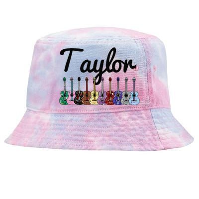 Retro Taylor First Name Personalized Groovy Birthday Tie-Dyed Bucket Hat