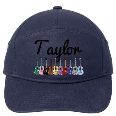 Retro Taylor First Name Personalized Groovy Birthday 7-Panel Snapback Hat