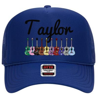 Retro Taylor First Name Personalized Groovy Birthday High Crown Mesh Back Trucker Hat