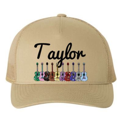 Retro Taylor First Name Personalized Groovy Birthday Yupoong Adult 5-Panel Trucker Hat