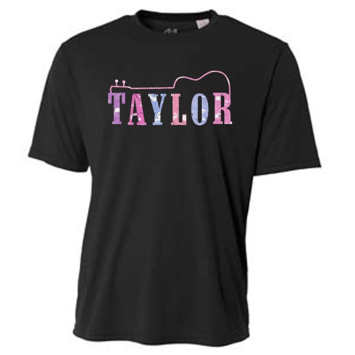 Retro Taylor First Name Personalized Groovy 80S Cooling Performance Crew T-Shirt