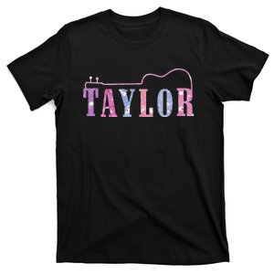 Retro Taylor First Name Personalized Groovy 80S T-Shirt