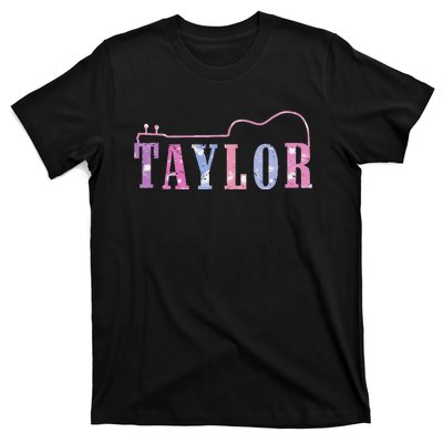 Retro Taylor First Name Personalized Groovy 80S T-Shirt