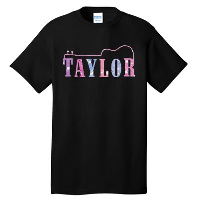 Retro Taylor First Name Personalized Groovy 80S Tall T-Shirt