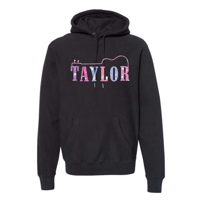 Retro Taylor First Name Personalized Groovy 80S Premium Hoodie