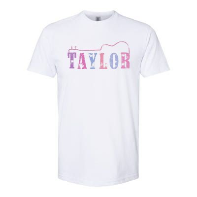 Retro Taylor First Name Personalized Groovy 80S Softstyle CVC T-Shirt