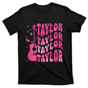 Retro Taylor First Name Personalized Groovy 80S 2 Side T-Shirt