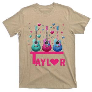 Retro Taylor First Name Personalized Groovy 80S Pin.K T-Shirt