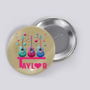 Retro Taylor First Name Personalized Groovy 80S Pin.K Button