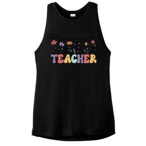 Retro Teacher , Flower Floral Ladies PosiCharge Tri-Blend Wicking Tank