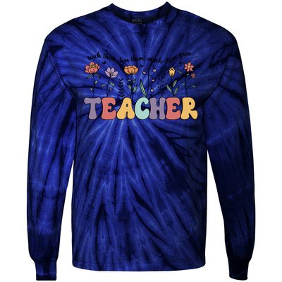 Retro Teacher , Flower Floral Tie-Dye Long Sleeve Shirt