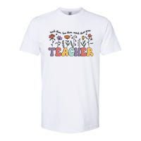 Retro Teacher , Flower Floral Softstyle CVC T-Shirt