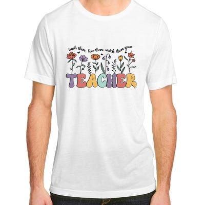 Retro Teacher , Flower Floral Adult ChromaSoft Performance T-Shirt