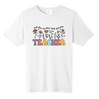 Retro Teacher , Flower Floral Tall Fusion ChromaSoft Performance T-Shirt