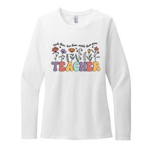 Retro Teacher , Flower Floral Womens CVC Long Sleeve Shirt