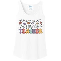 Retro Teacher , Flower Floral Ladies Essential Tank