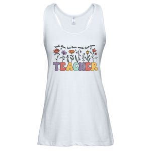 Retro Teacher , Flower Floral Ladies Essential Flowy Tank