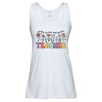 Retro Teacher , Flower Floral Ladies Essential Flowy Tank