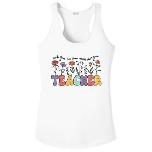 Retro Teacher , Flower Floral Ladies PosiCharge Competitor Racerback Tank