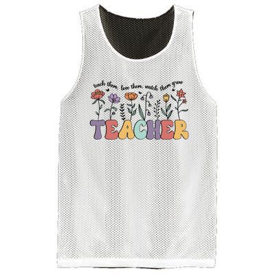 Retro Teacher , Flower Floral Mesh Reversible Basketball Jersey Tank