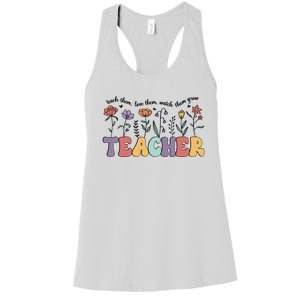 Retro Teacher , Flower Floral Women's Racerback Tank