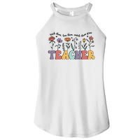 Retro Teacher , Flower Floral Women's Perfect Tri Rocker Tank