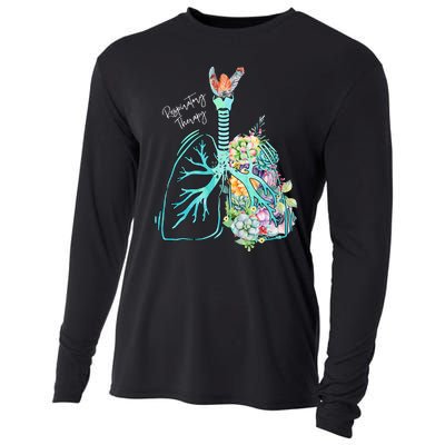 Respiratory Therapy Flower Lung Respiratory Therapist Cooling Performance Long Sleeve Crew