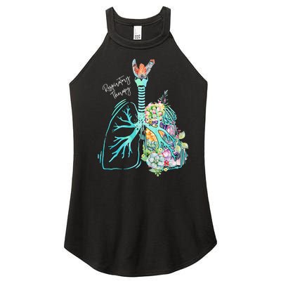 Respiratory Therapy Flower Lung Respiratory Therapist Women’s Perfect Tri Rocker Tank