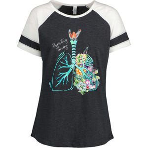 Respiratory Therapy Flower Lung Respiratory Therapist Enza Ladies Jersey Colorblock Tee