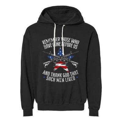 Remember The Fallen Soldiers Usa Flag American Garment-Dyed Fleece Hoodie