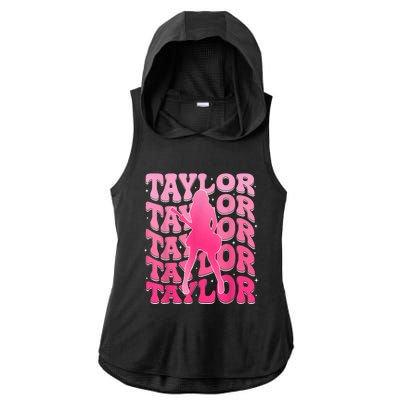 Retro Taylor First Name Personalized 80S Ladies PosiCharge Tri-Blend Wicking Draft Hoodie Tank