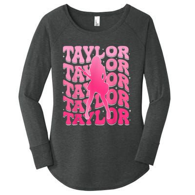 Retro Taylor First Name Personalized 80S Women's Perfect Tri Tunic Long Sleeve Shirt