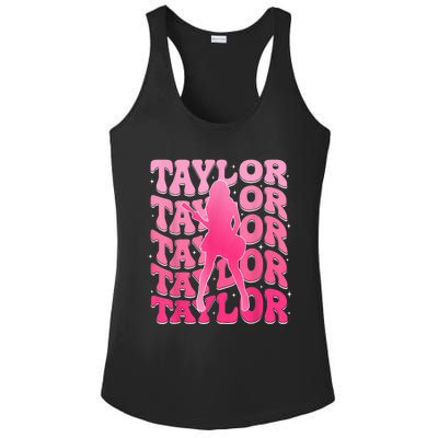 Retro Taylor First Name Personalized 80S Ladies PosiCharge Competitor Racerback Tank