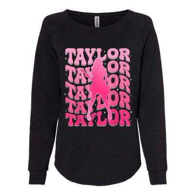 Retro Taylor First Name Personalized 80S Womens California Wash Sweatshirt