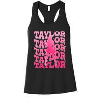 Retro Taylor First Name Personalized 80S Women's Racerback Tank